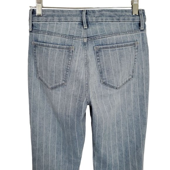 Joe's Jeans Size 25 Striped Blue Denim Pants Bootcut 5 Pocket Mid Rise - Picture 5 of 8